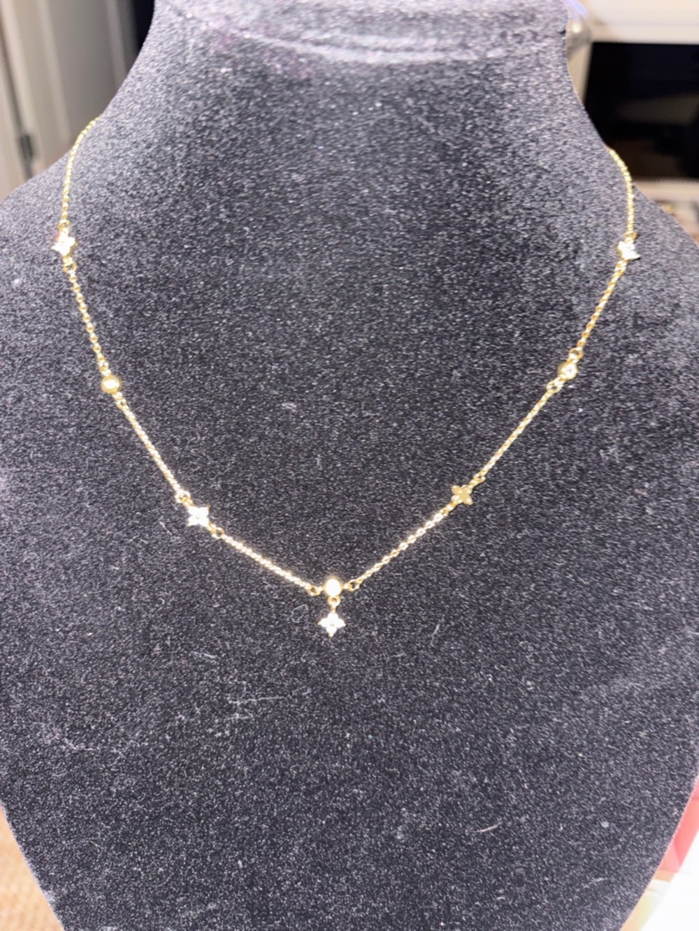 Clover  Necklace , CZ